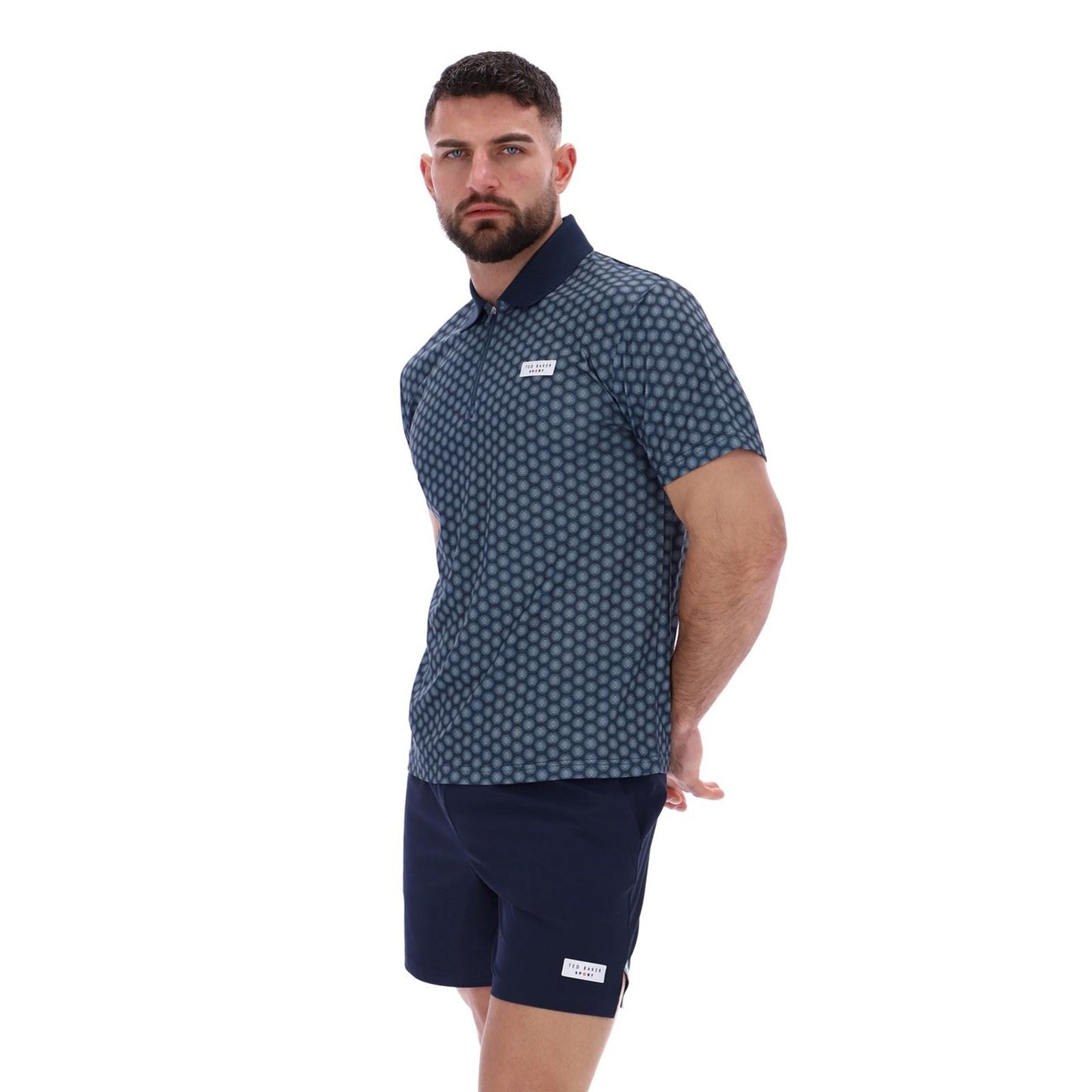 Ted Baker JAYDEN TBMTS2619 Polyester Men's Blue Activewear Polo Shirts