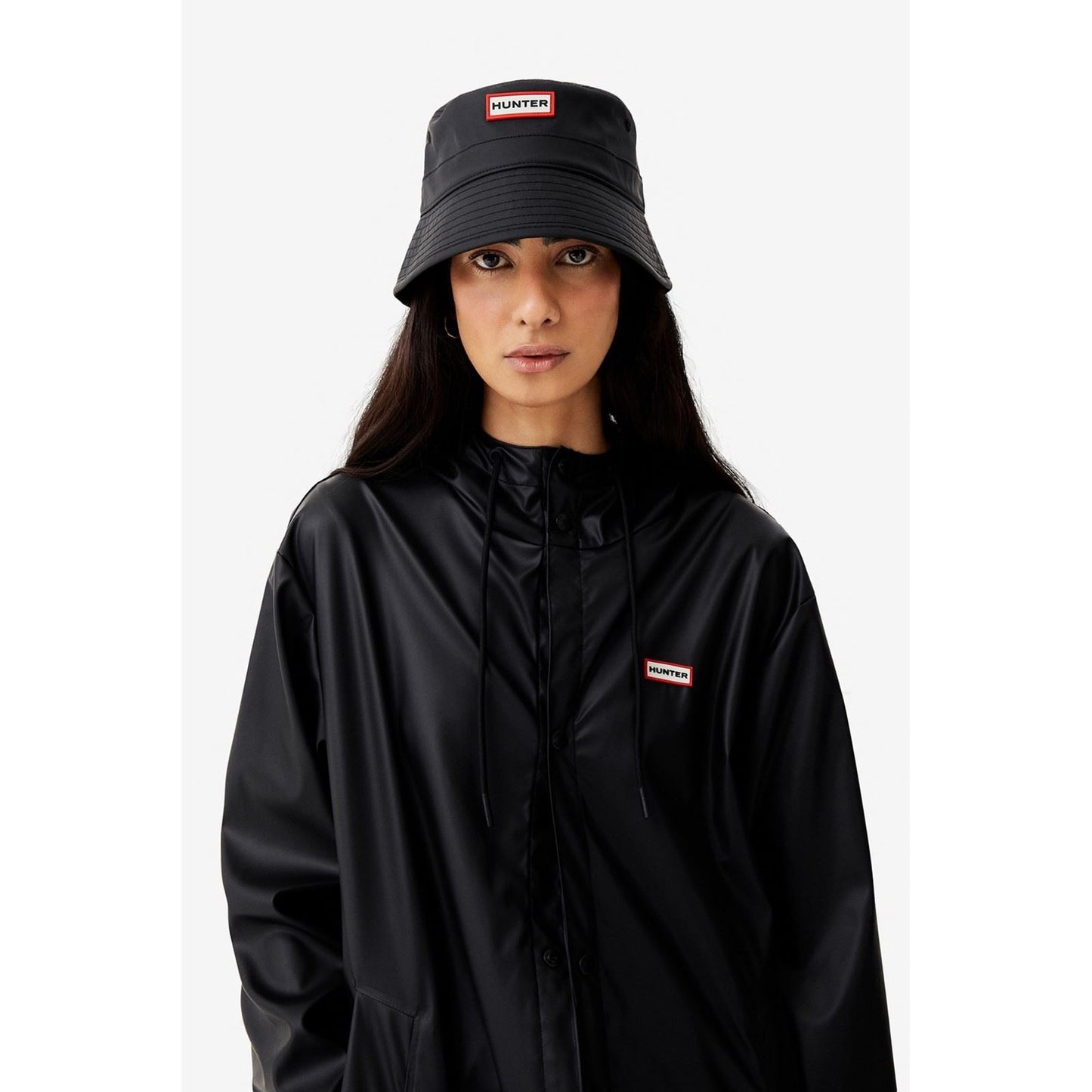 Hunter Izzy Hooded Unisex Adults Black Jacket