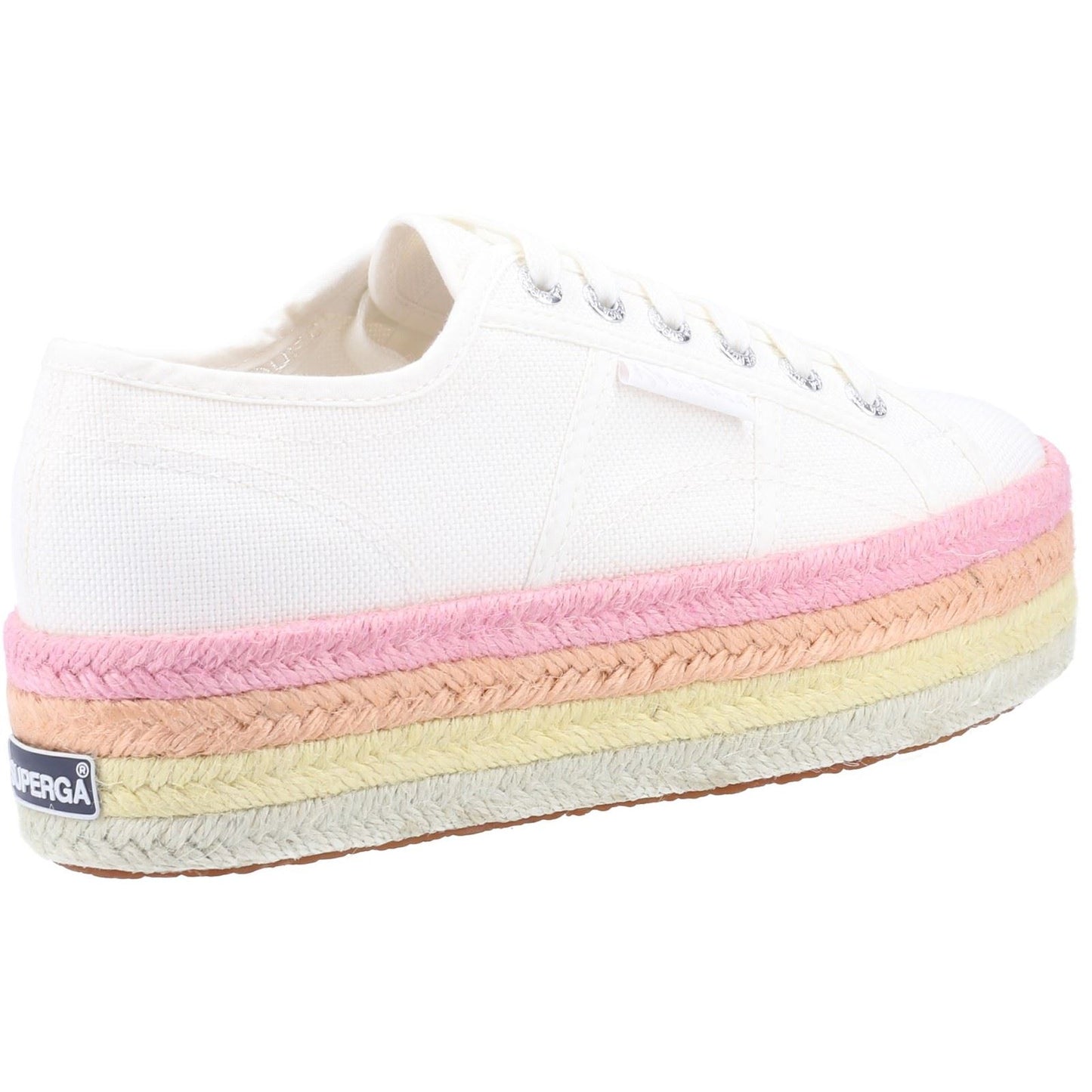 Superga Women's 2790 Multicolor Rope Shoe in White/Candy Multicolour