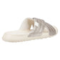HEYDUDE Women's Christi Slide Distressed Sandal in Metallic