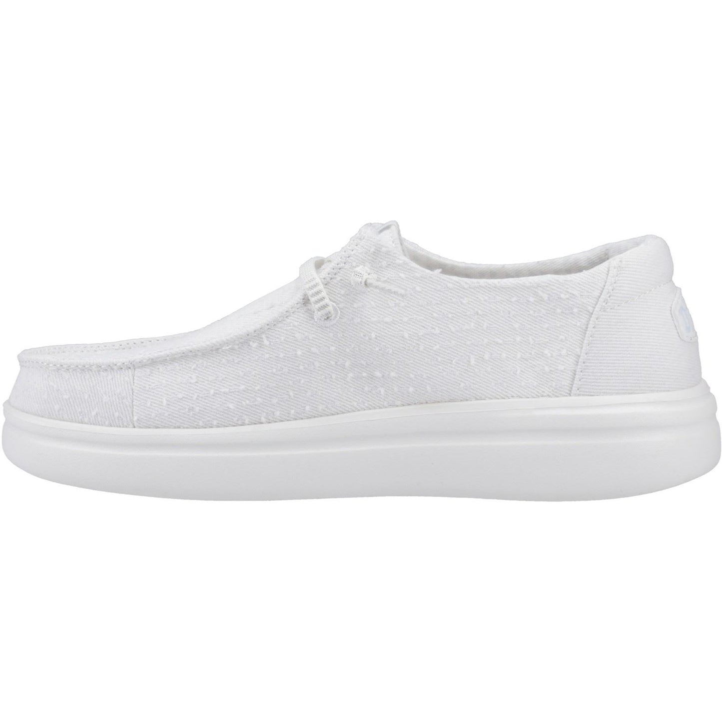 HEYDUDE Wendy Rise Perf Canvas Polyester Blend Women's White Moccasins Shoes