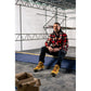 Hard Yakka Men's Quilted Flannel Shacket in Red