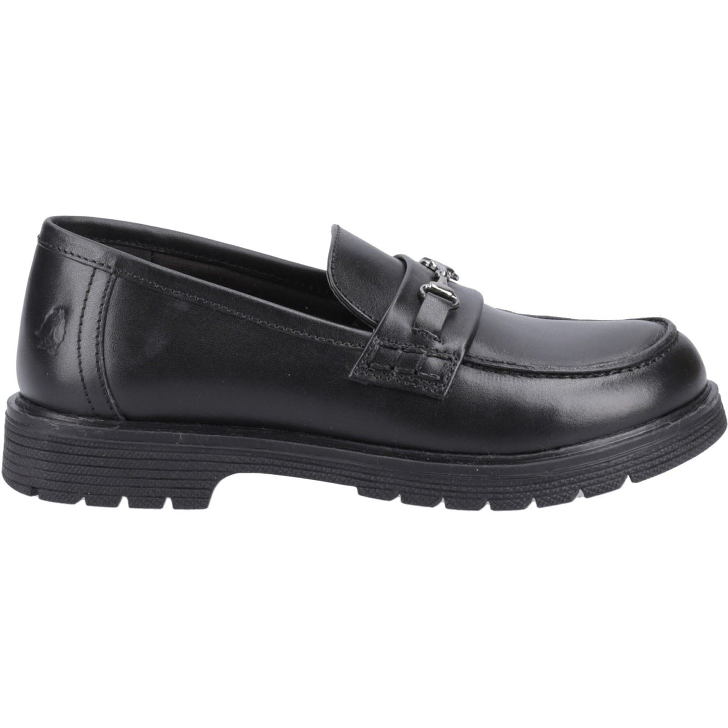 Hush Puppies Lydia Leather Youth Black Loafers