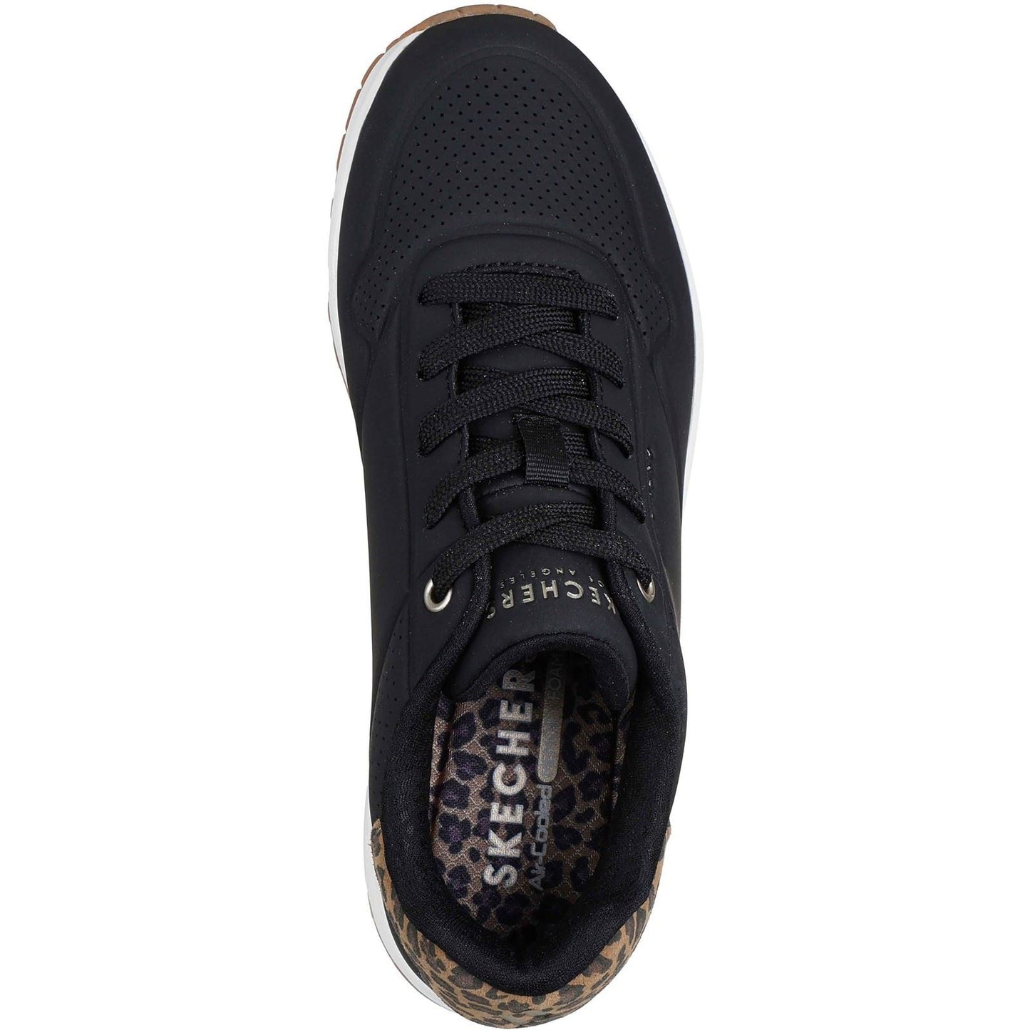 Skechers UNO - Jungle Nite Polyurethane Women's Black/Leopard Standard Trainers