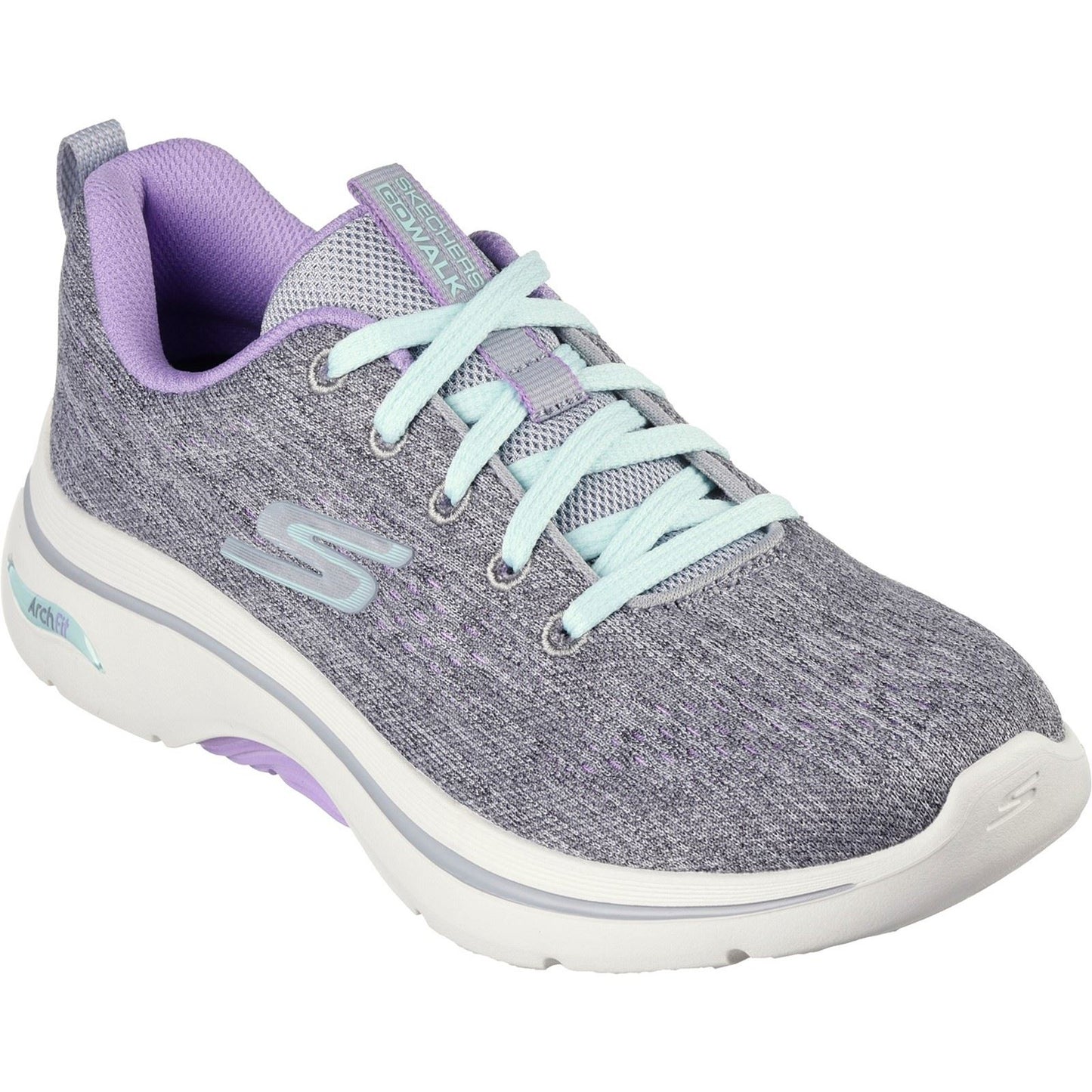 Skechers Women's GO WALK Arch Fit 2.0 Vivid Sunset Shoes in Grey/Lavender
