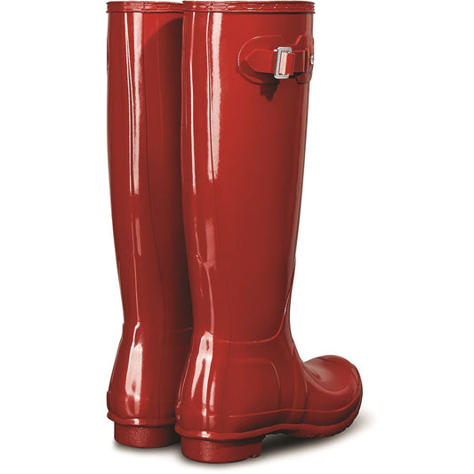 Hunter Women's Original Tall Gloss Wellington Boots in Military Red