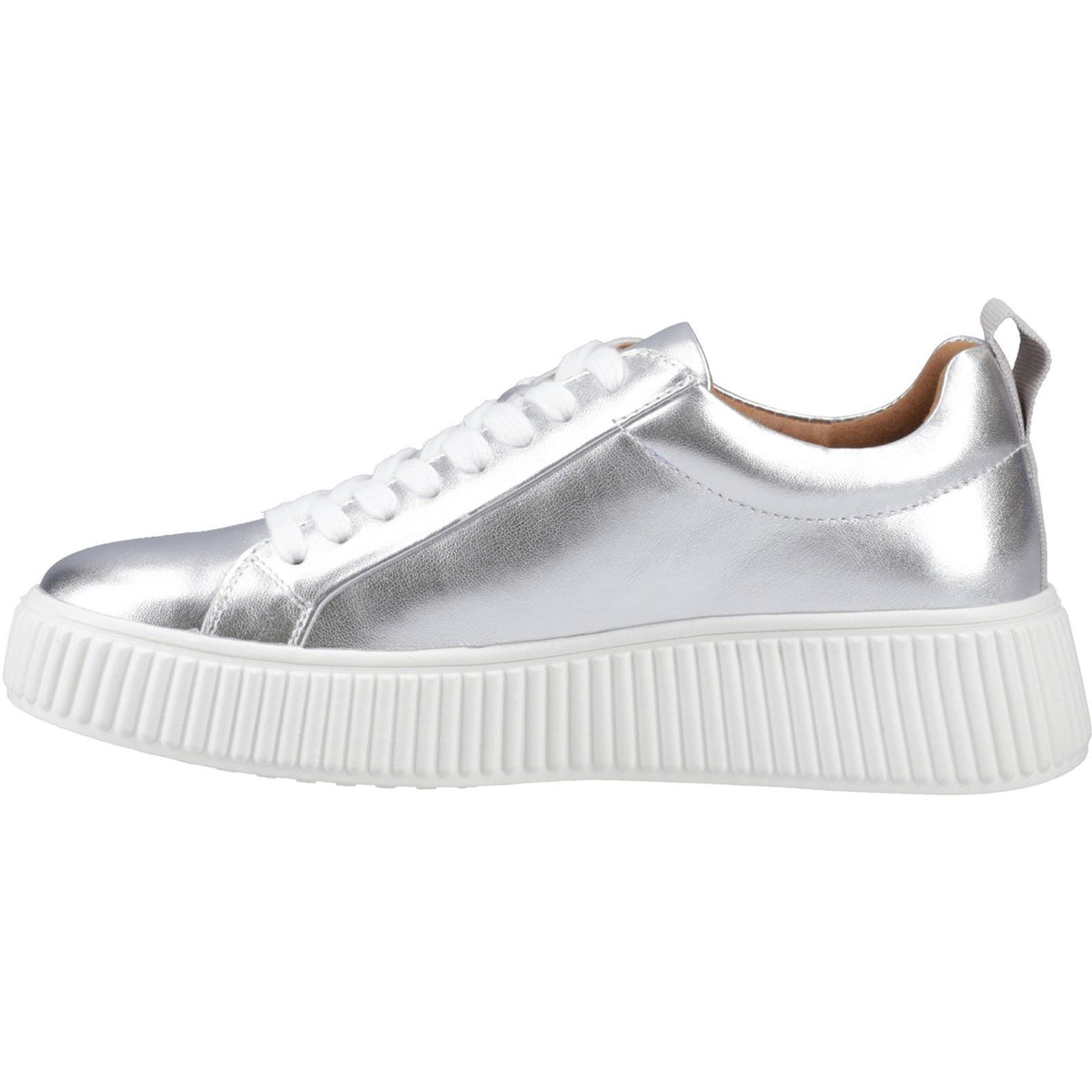 Hush Puppies Harlow Leather Women's Silver Trainers