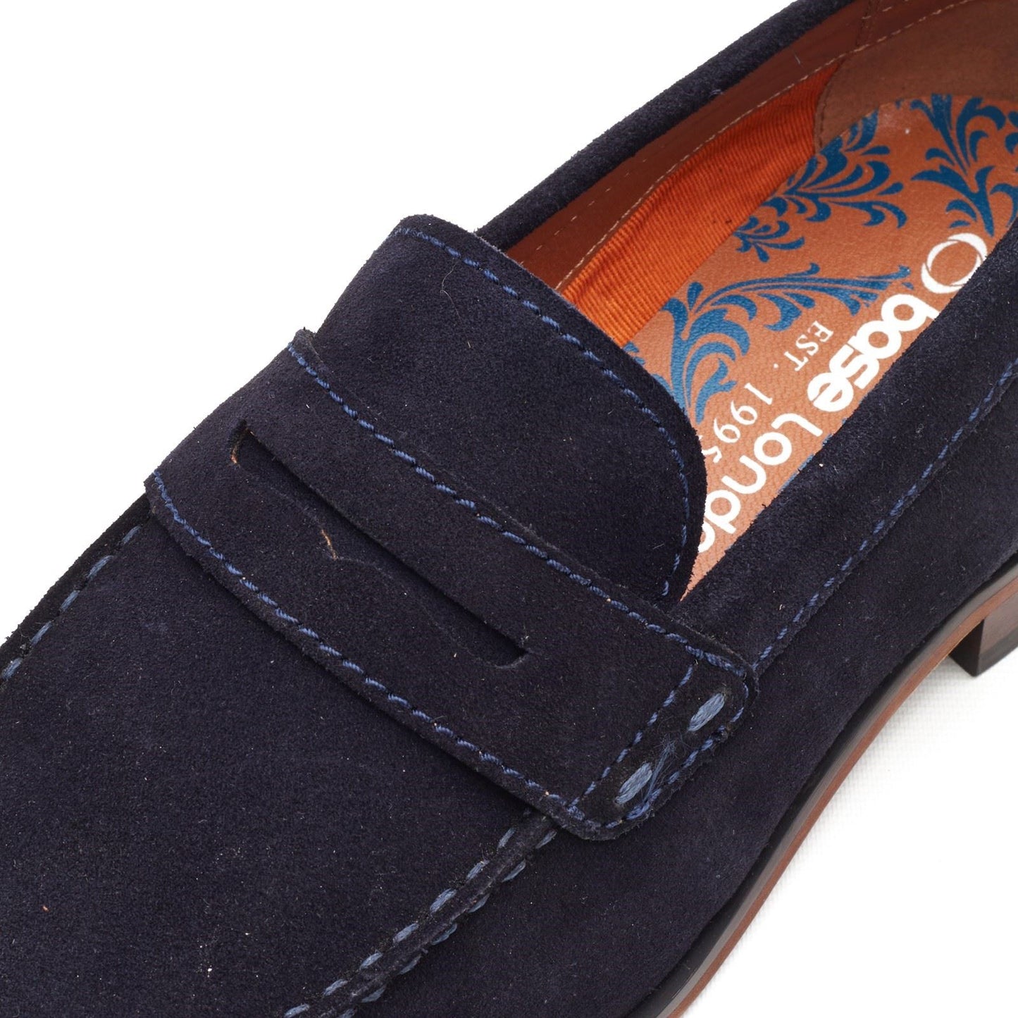 Base London Slate Loafer Leather Men's Navy Loafers