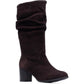 Hush Puppies Cosima Suede Women's Chocolate Heeled Knee High Boots