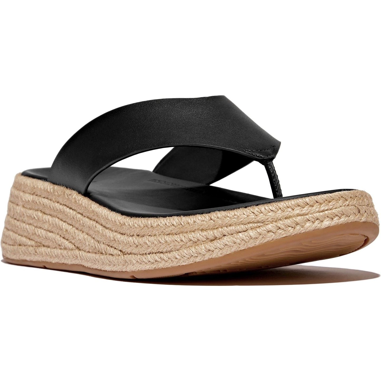 Fitflop F-Mode Toe Post Leather Women's Black Sandals