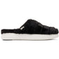 TOMS Alpargata Mallow Polyester Faux Fux Women's Black Faux Fur Mules