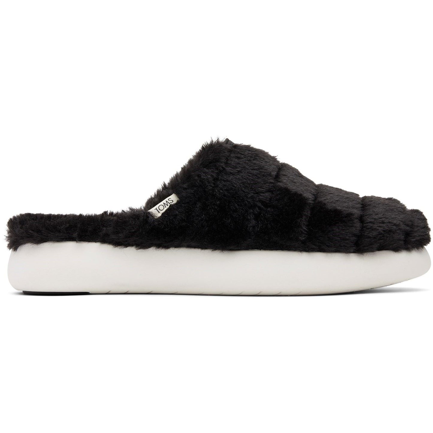 TOMS Alpargata Mallow Polyester Faux Fux Women's Black Faux Fur Mules