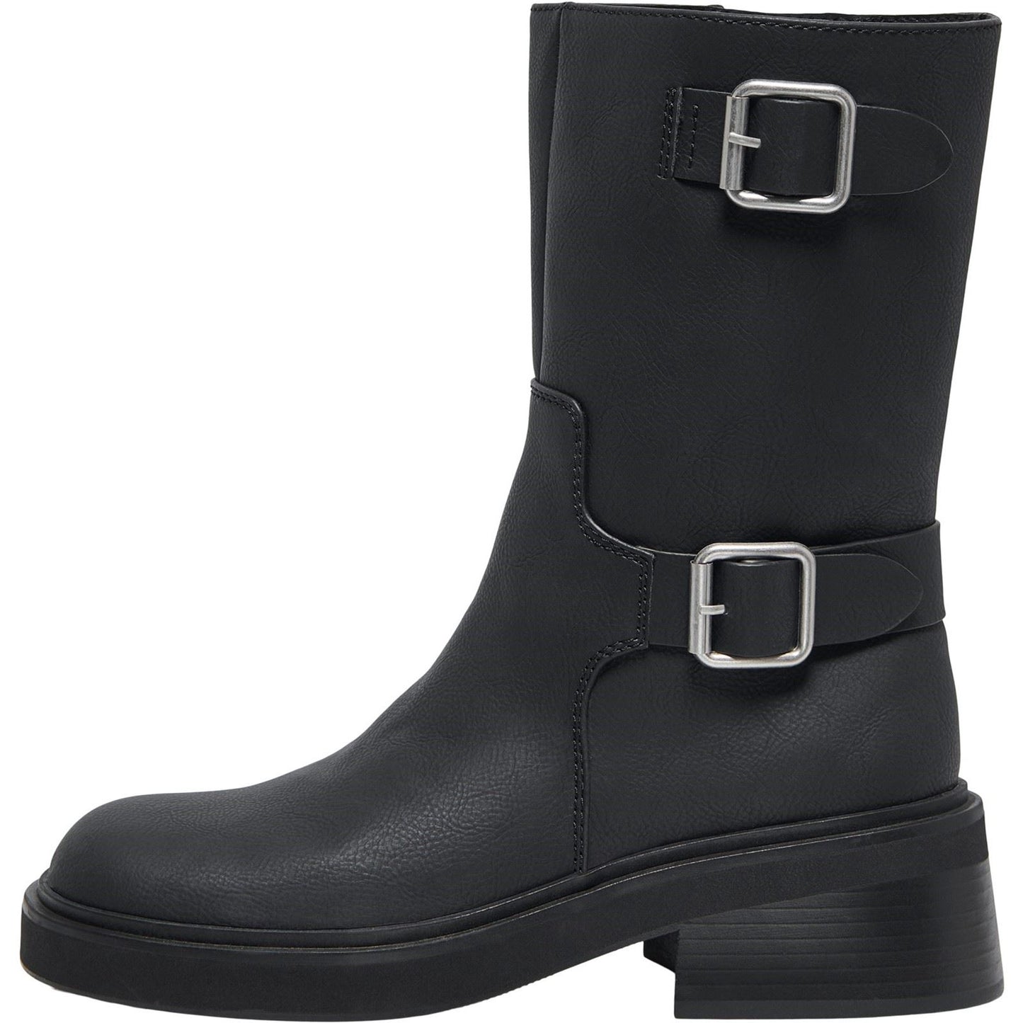 ONLY BUTTER-2 Polyurethane Women's Black Heeled Mid Calf Boots