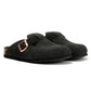 Penguin Poppy Fur Suede Women's Black Mules