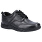 Hush Puppies Harvey Youth Boys Black Leather Lace-Up Shoes