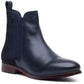 Hush Puppies Colette Leather Women's Navy Wide Fit Flat Chelsea Boots