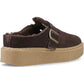Hush Puppies Blanche Fur Leather Women's Chocolate Mules