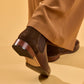 Hush Puppies Colette Leather Women's Chocolate Wide Fit Flat Chelsea Boots