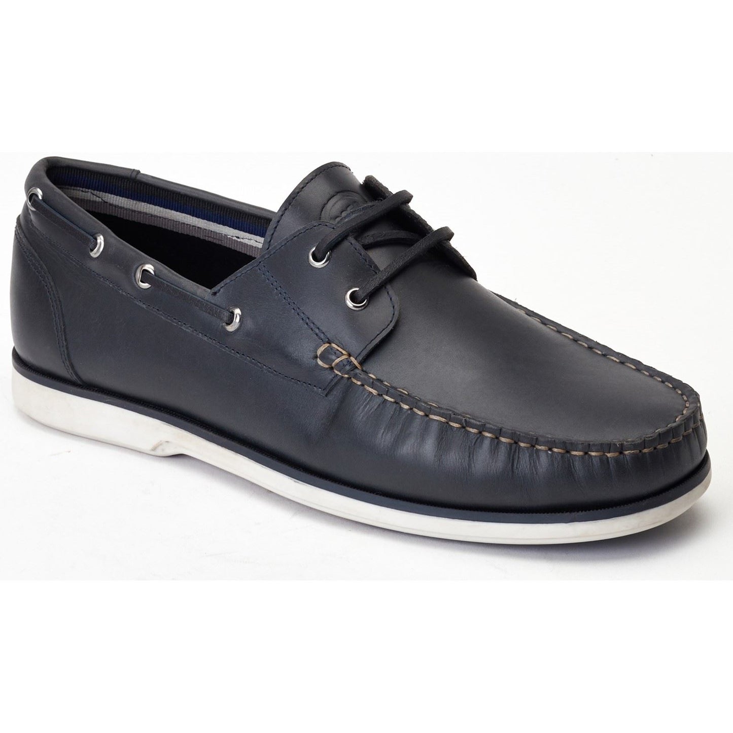 Base London Men's Stern Boat Shoe in Navy