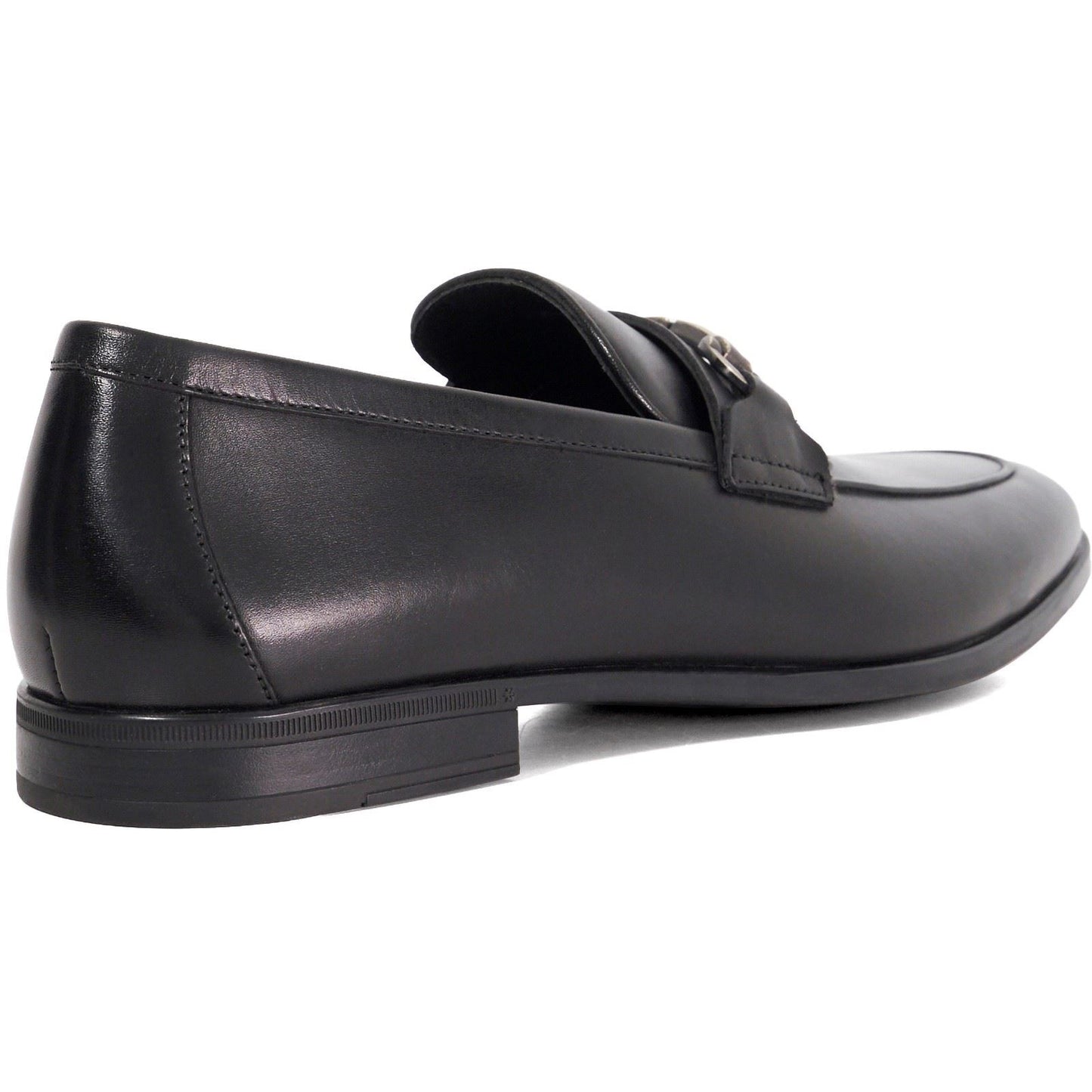 Dune Seymore Leather Men's Black Slip-On Shoes