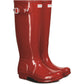 Hunter Women's Original Tall Gloss Wellington Boots in Military Red