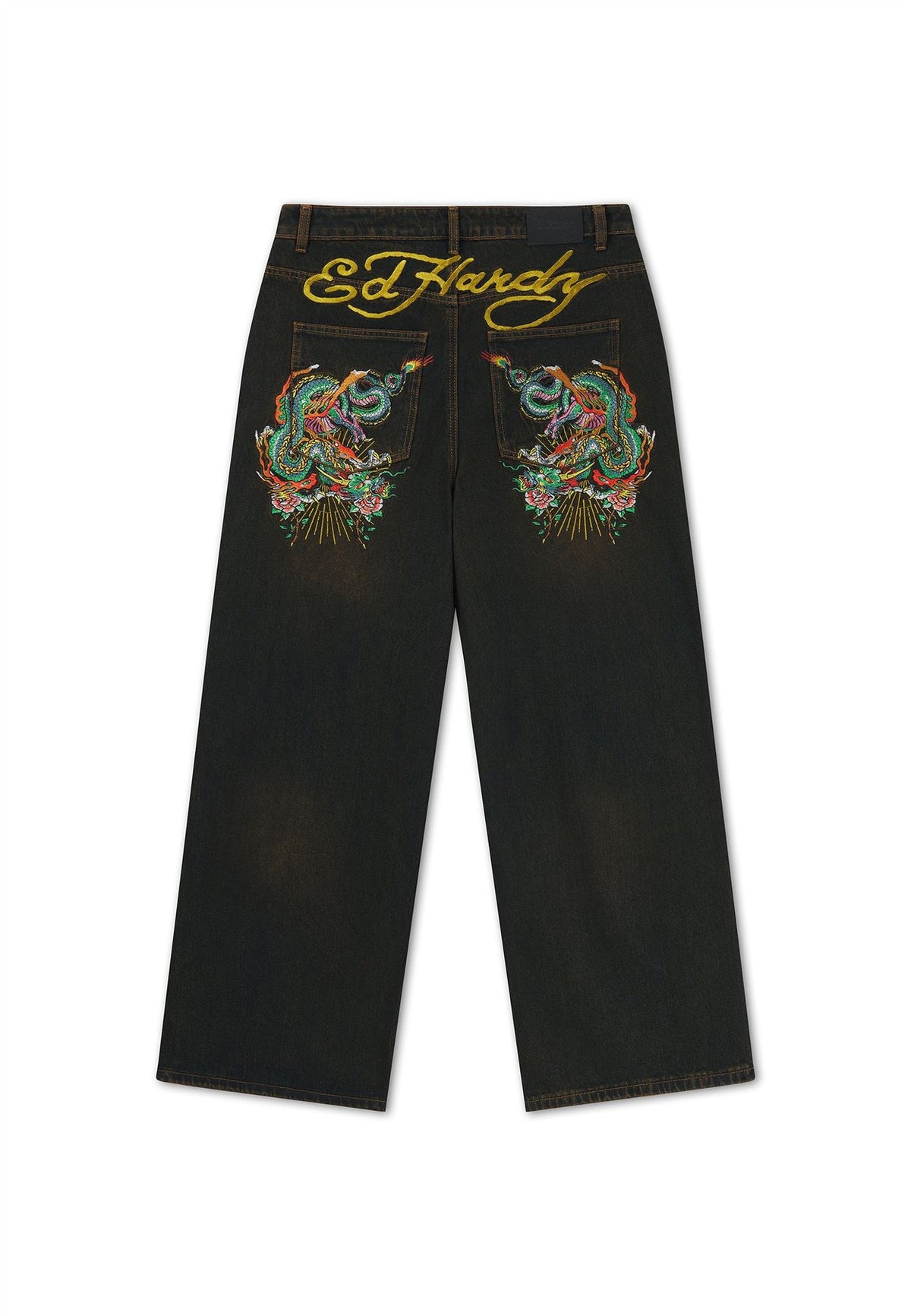 Ed Hardy Slithering Dragon XXTRA Men's Sandy Black Jeans