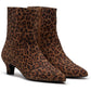 Hush Puppies Nahla Heel Leather Women's Leopard Heeled Ankle Boots