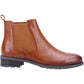 Hush Puppies Sammie Leather Women's Tan Flat Chelsea Boots