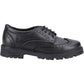 Hush Puppies Maxine Leather Junior Black Brogues