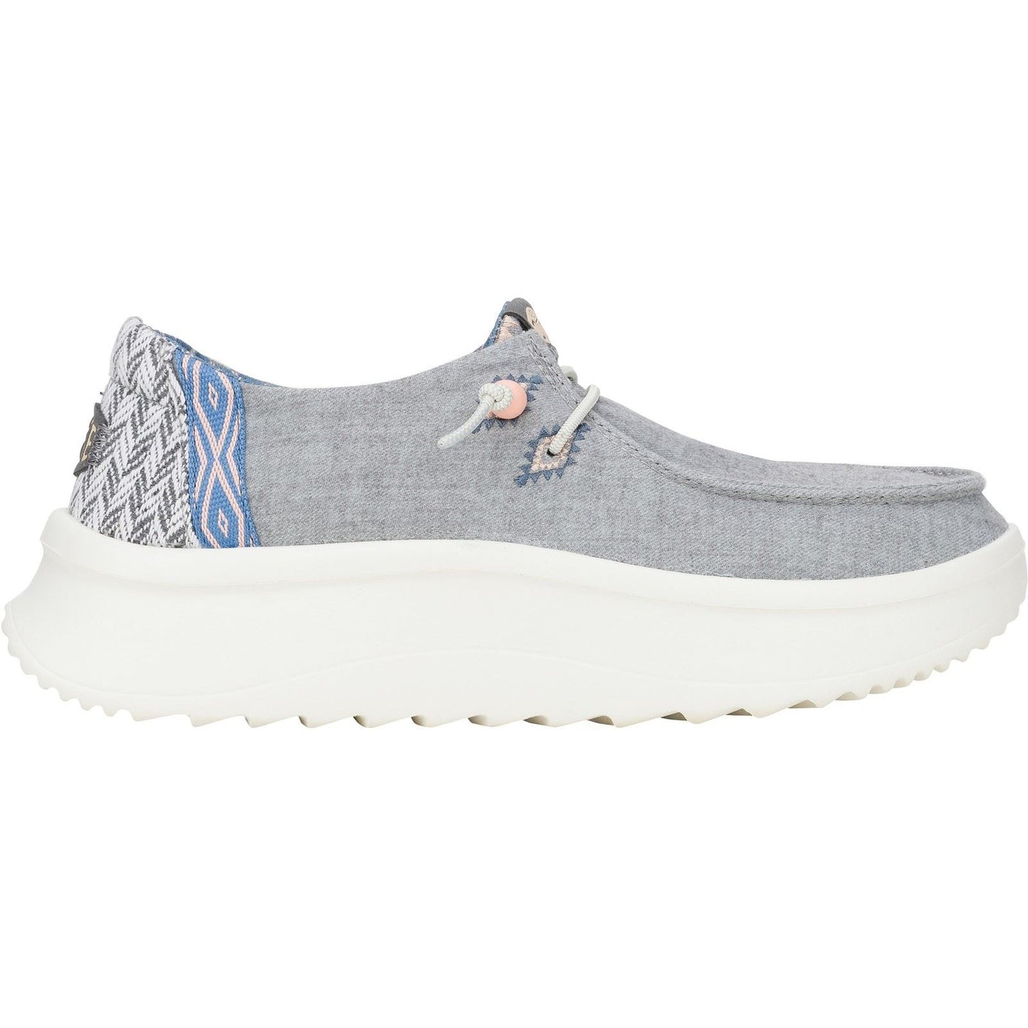 HEYDUDE Women's Wendy Peak Chambray Woven Shoes in Grey