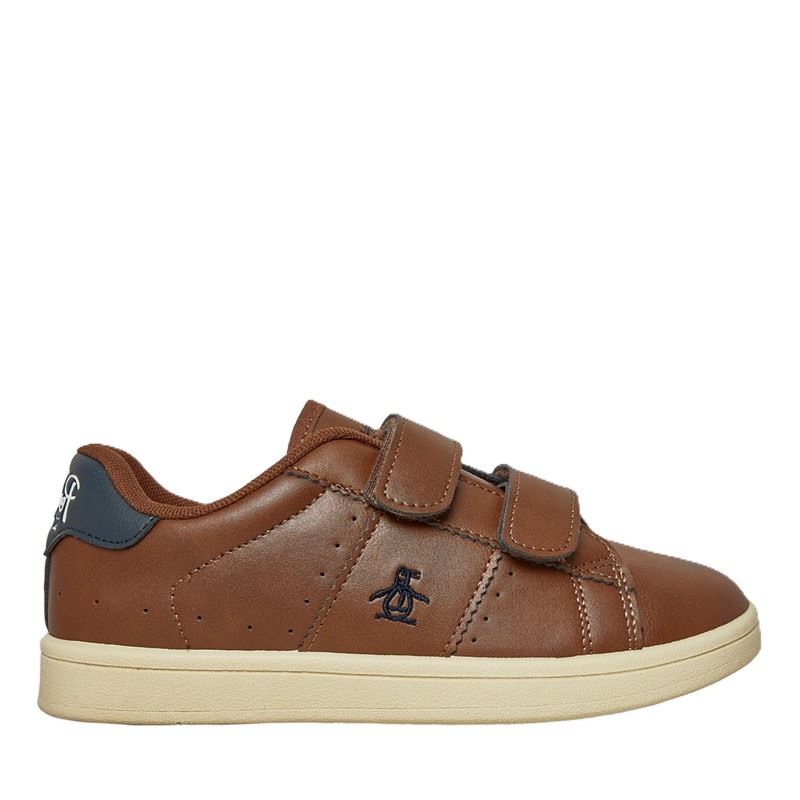 Penguin Junior Marble Tan/Navy Trainers