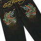 Ed Hardy Slithering Dragon XXTRA Men's Sandy Black Jeans
