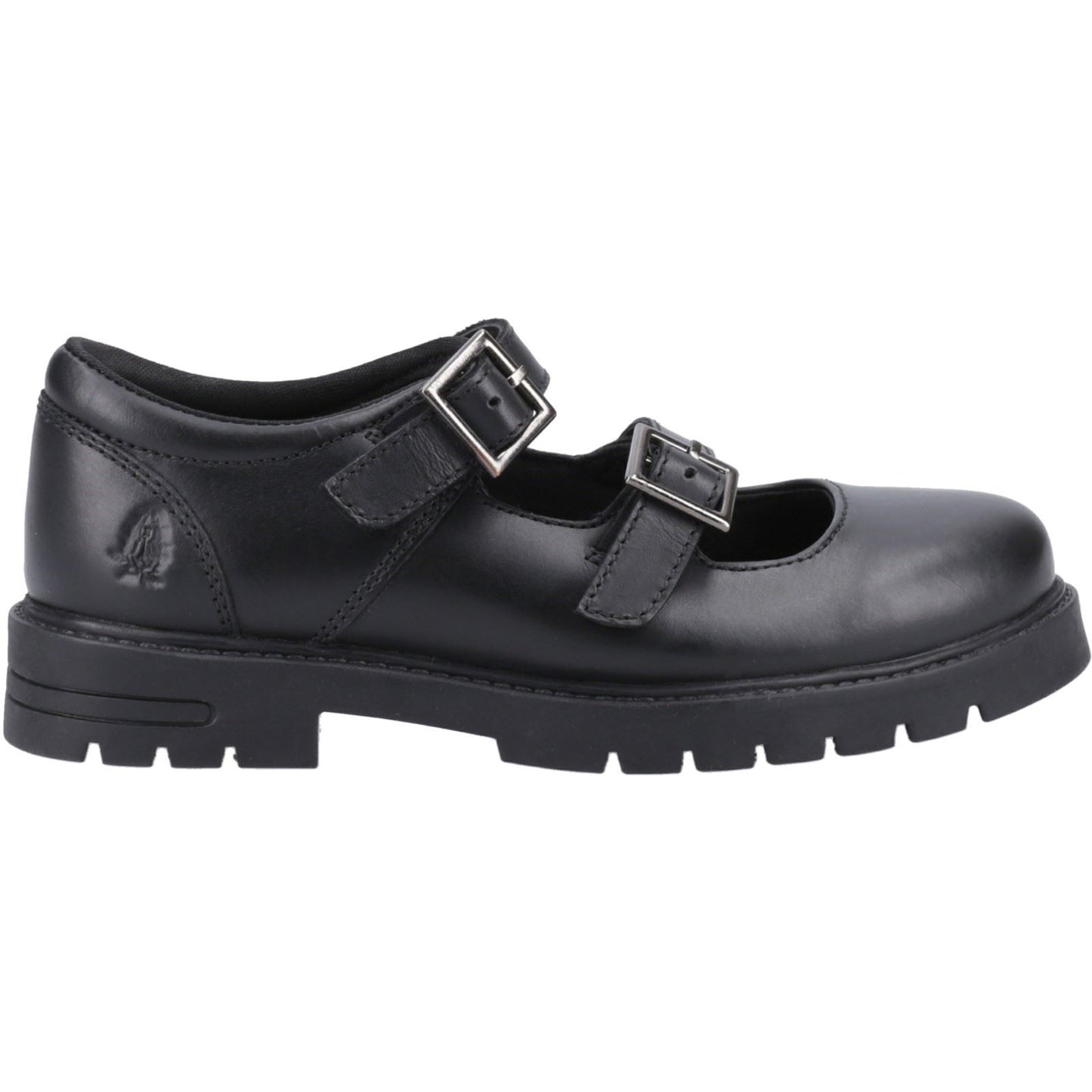 Hush Puppies Ella Leather Youth Black Shoes