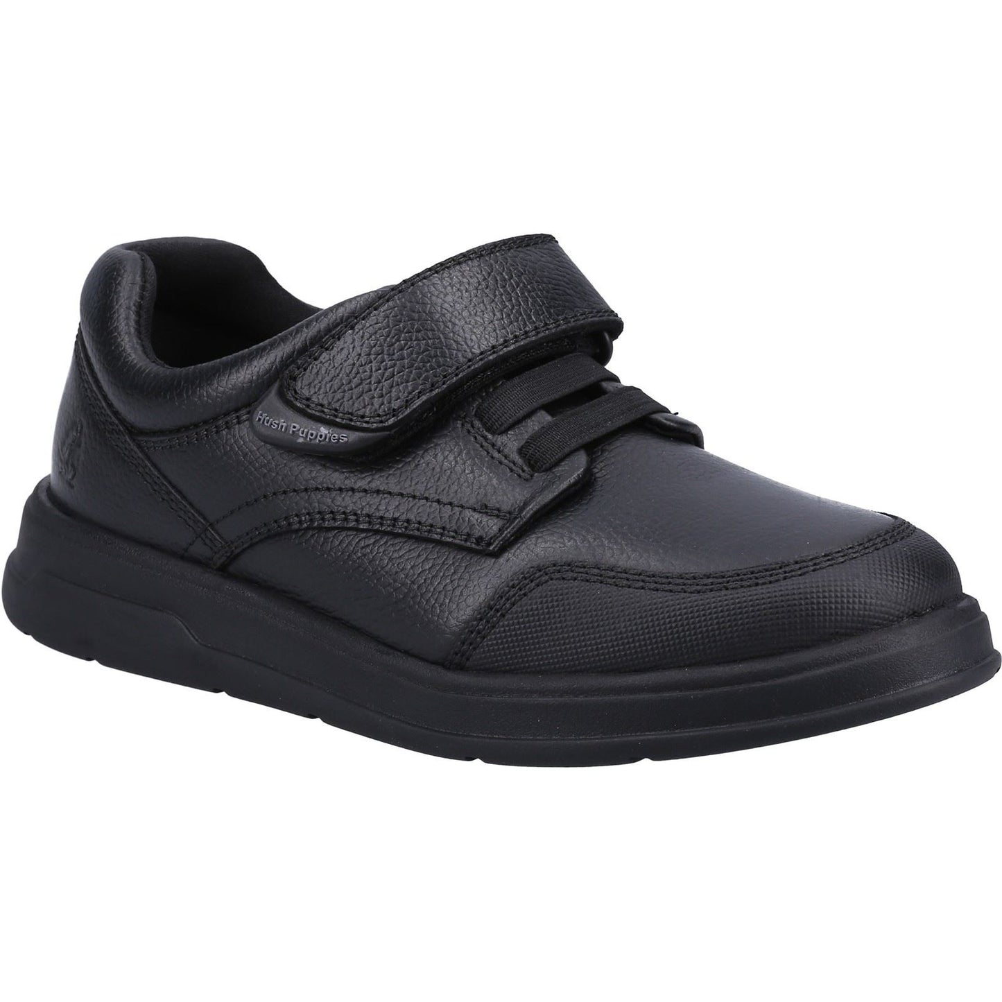 Hush Puppies Rowan Leather Youth Black Lace-Up Shoes