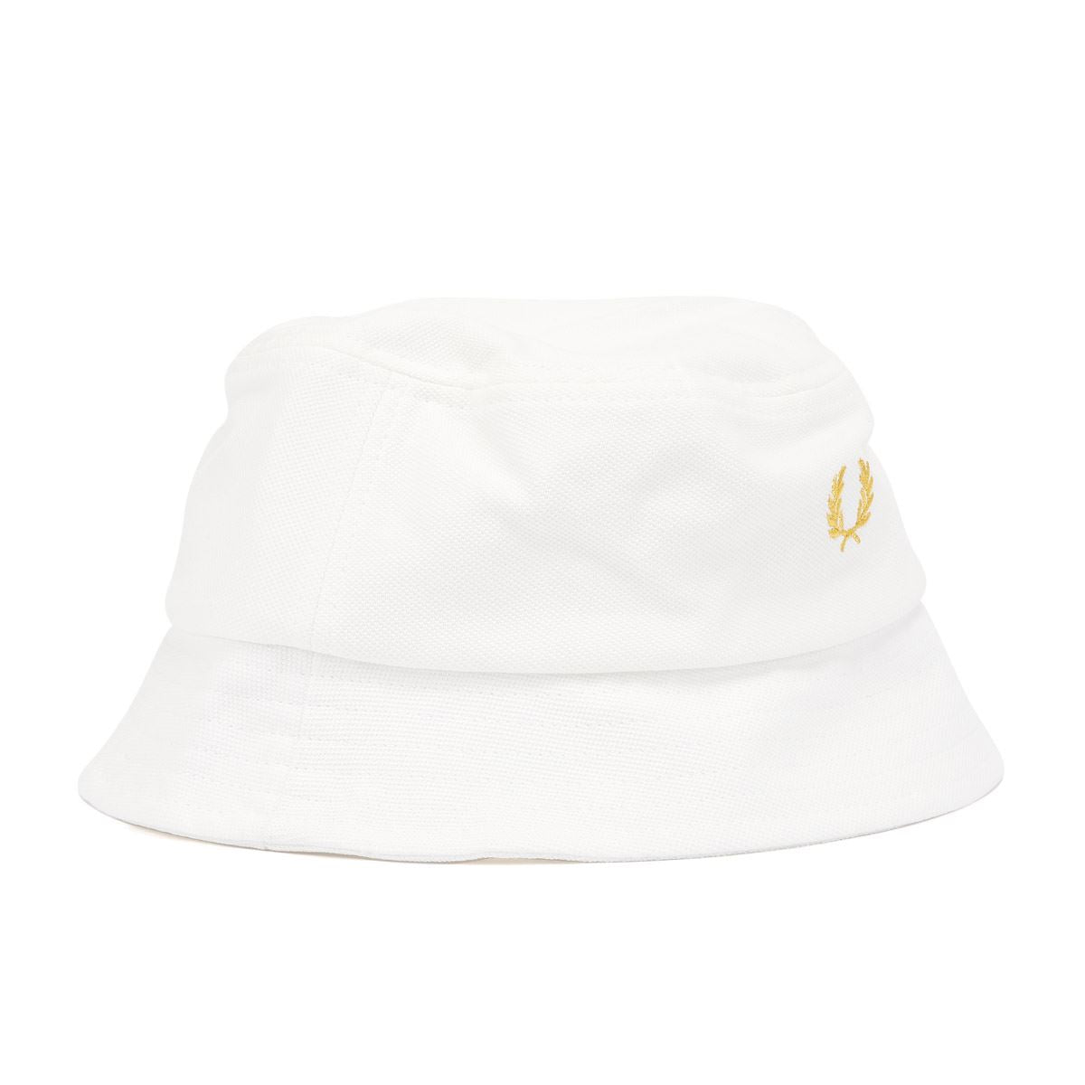 Fred Perry Pique Cotton White Bucket Hats