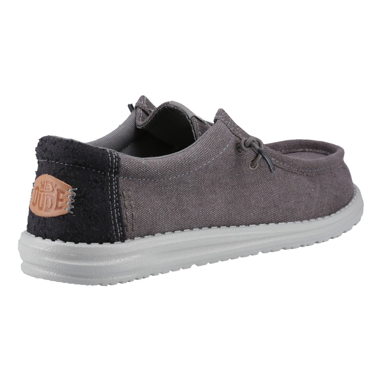 HEYDUDE Wally Workwear Polyester Blend Men's Granite Grey/Black Moccasins Shoes