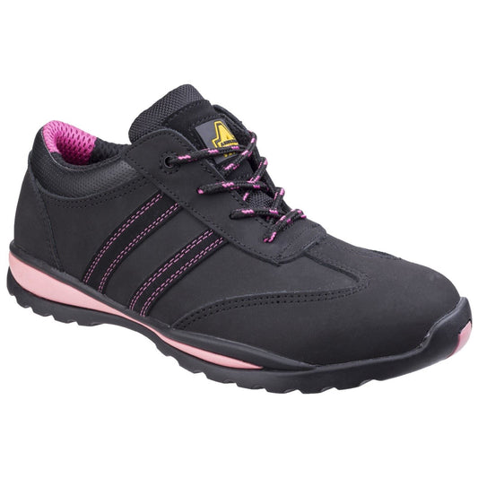 Amblers Safety Women's FS47 Safety Trainer in Black/Pink