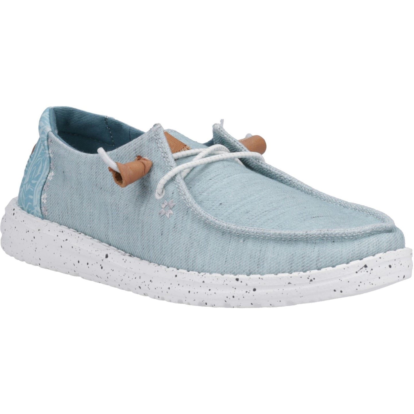 HEYDUDE Women's Wendy Heathered Slub Tropical Shoe in Blue