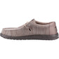 HEYDUDE Wally Stretch Mesh Polyester Men's Deep Taupe/Mole Brown Moccasins Shoes