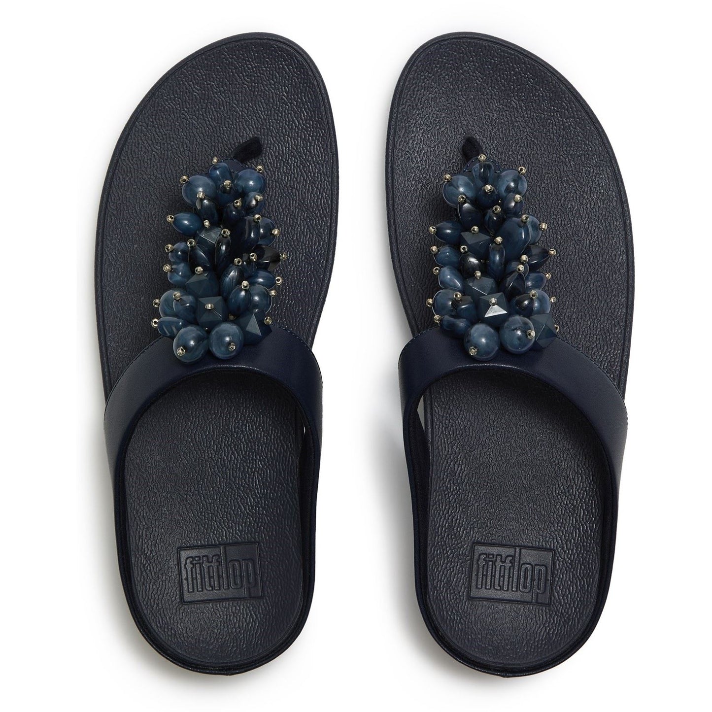 Fitflop Fino Toe-Post Polyurethane Women's Midnight Navy Sandals