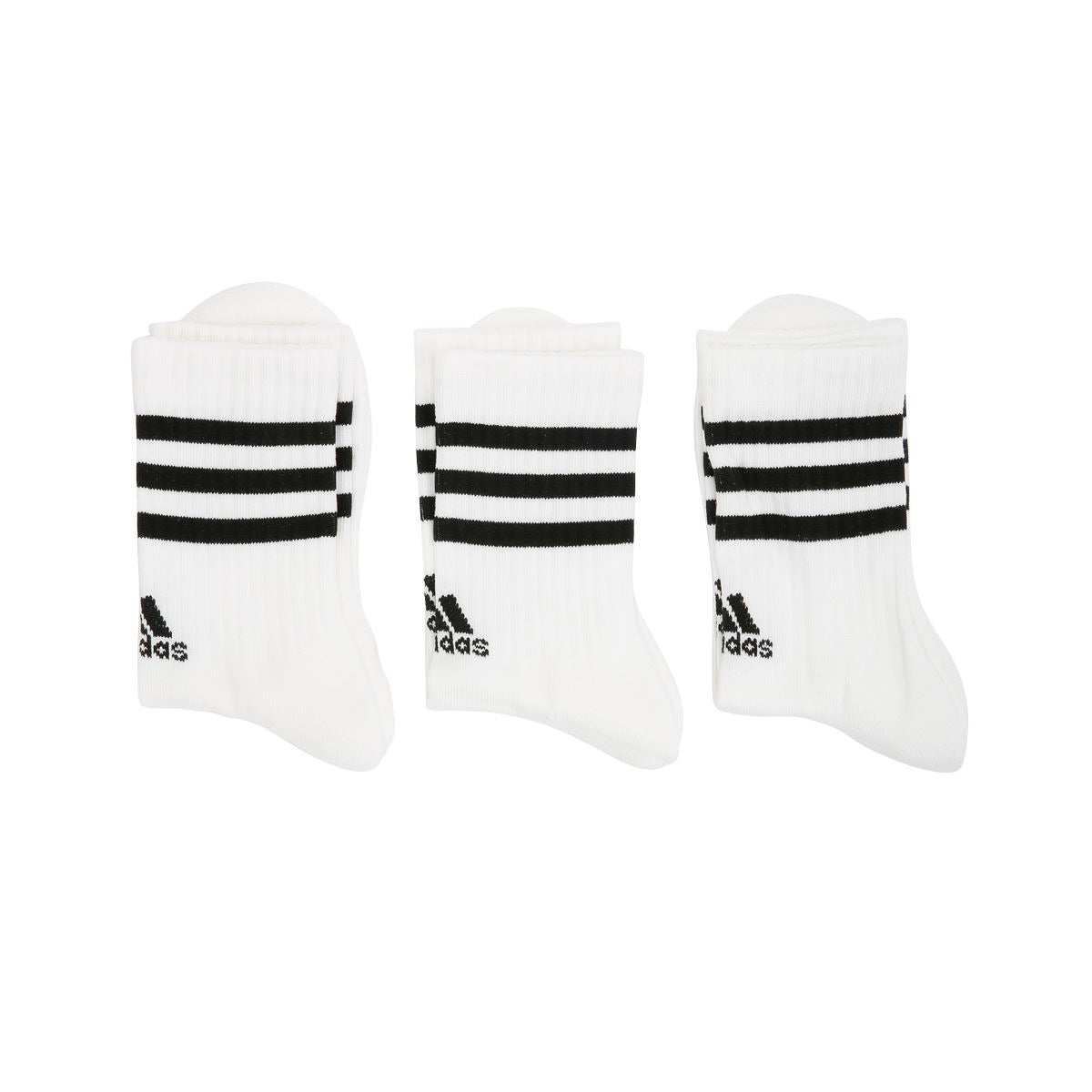 Adidas 3-Stripes 3 Pack White/Black Crew Socks