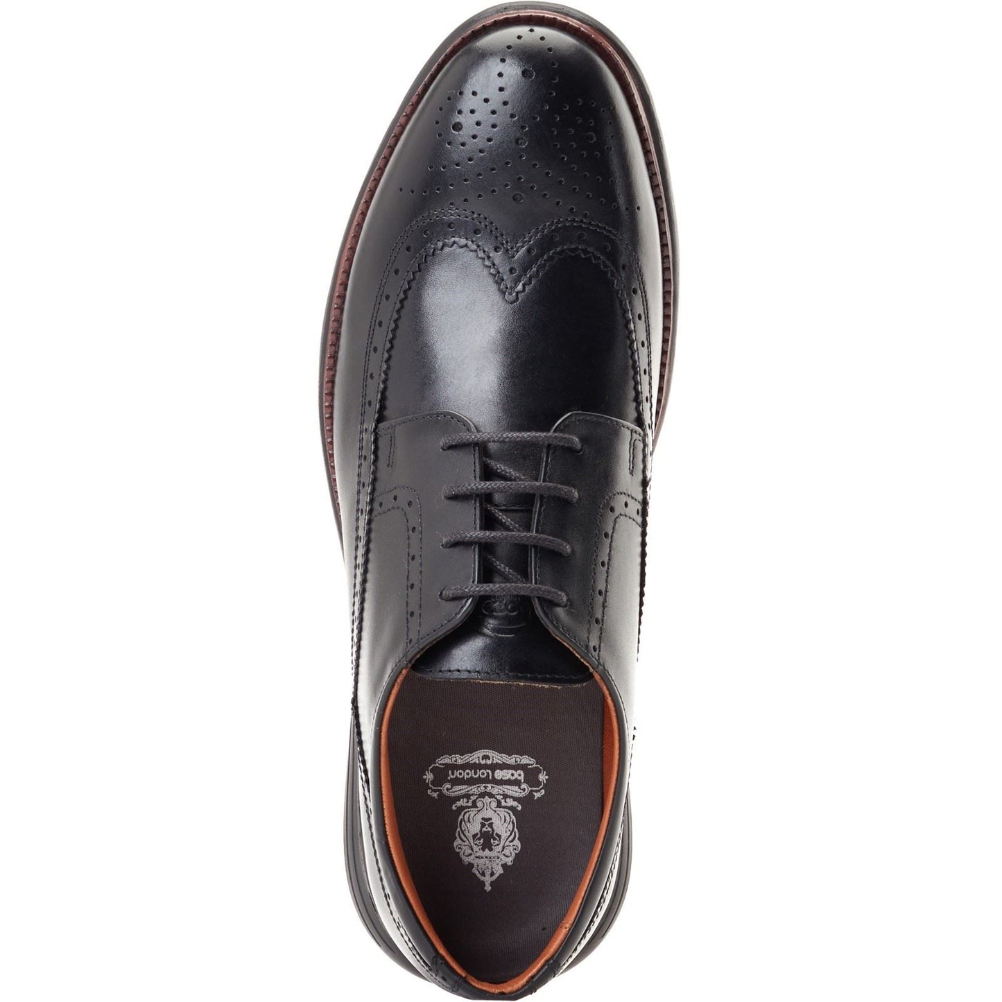 Base London Men's Flight Brogue Shoe in Black