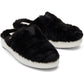 TOMS Alpargata Mallow Polyester Faux Fux Women's Black Faux Fur Mules