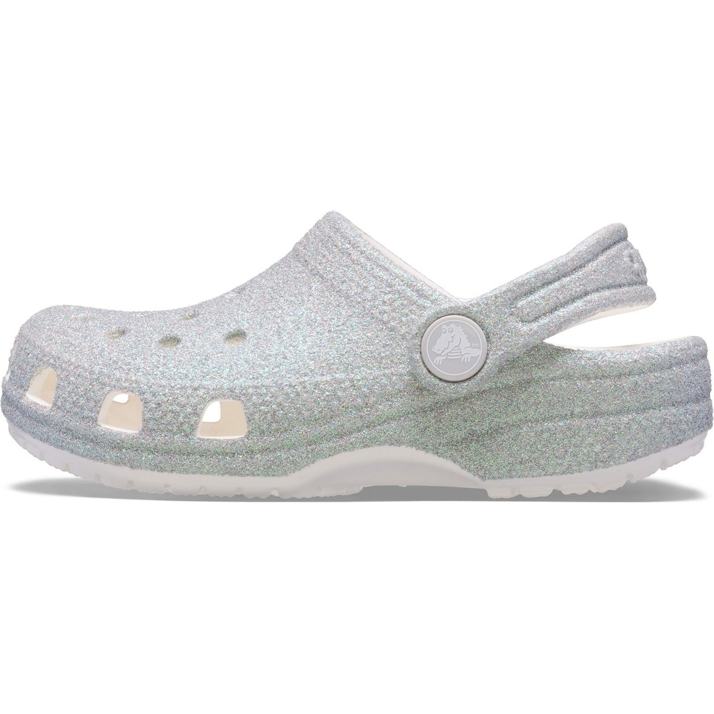 Crocs Classic Glitter Clog Thermoplastic Kids White Loafers