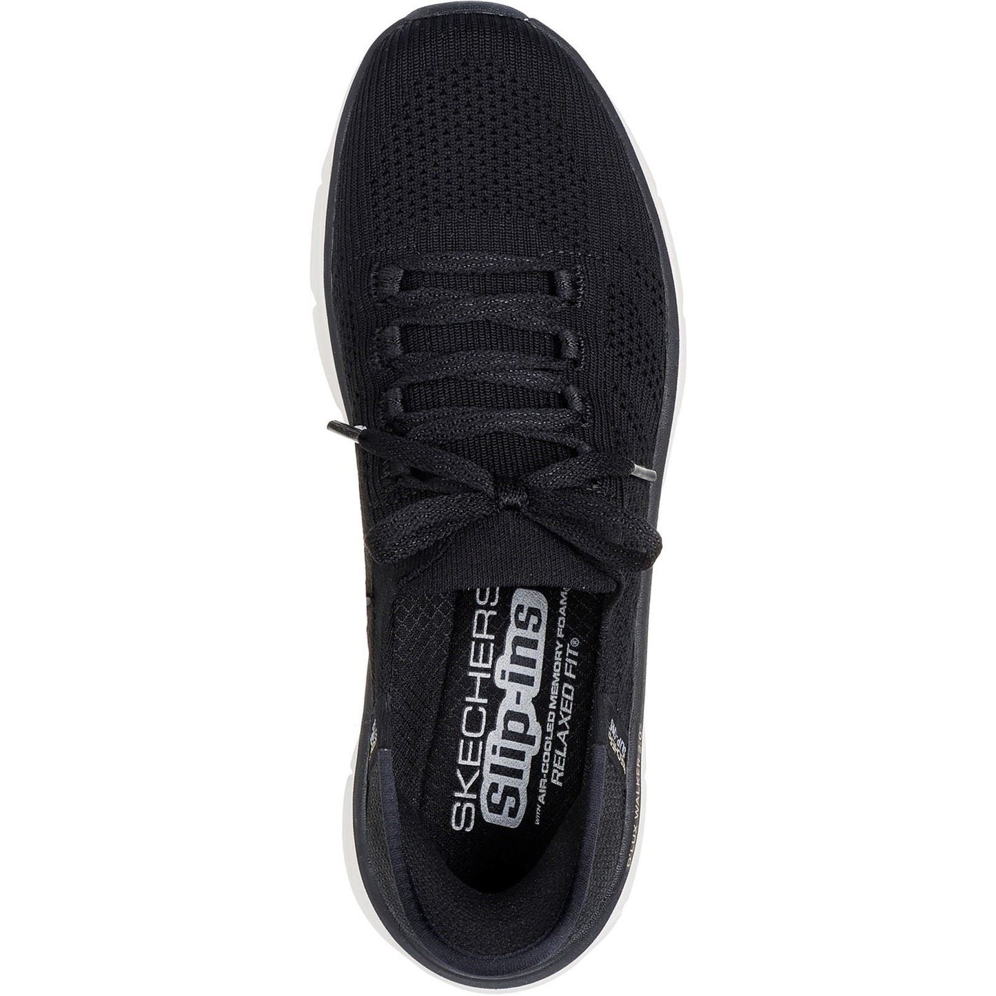Skechers Women's D'Lux Walker 2.0 Thrill Movement Shoes in Black/Tan