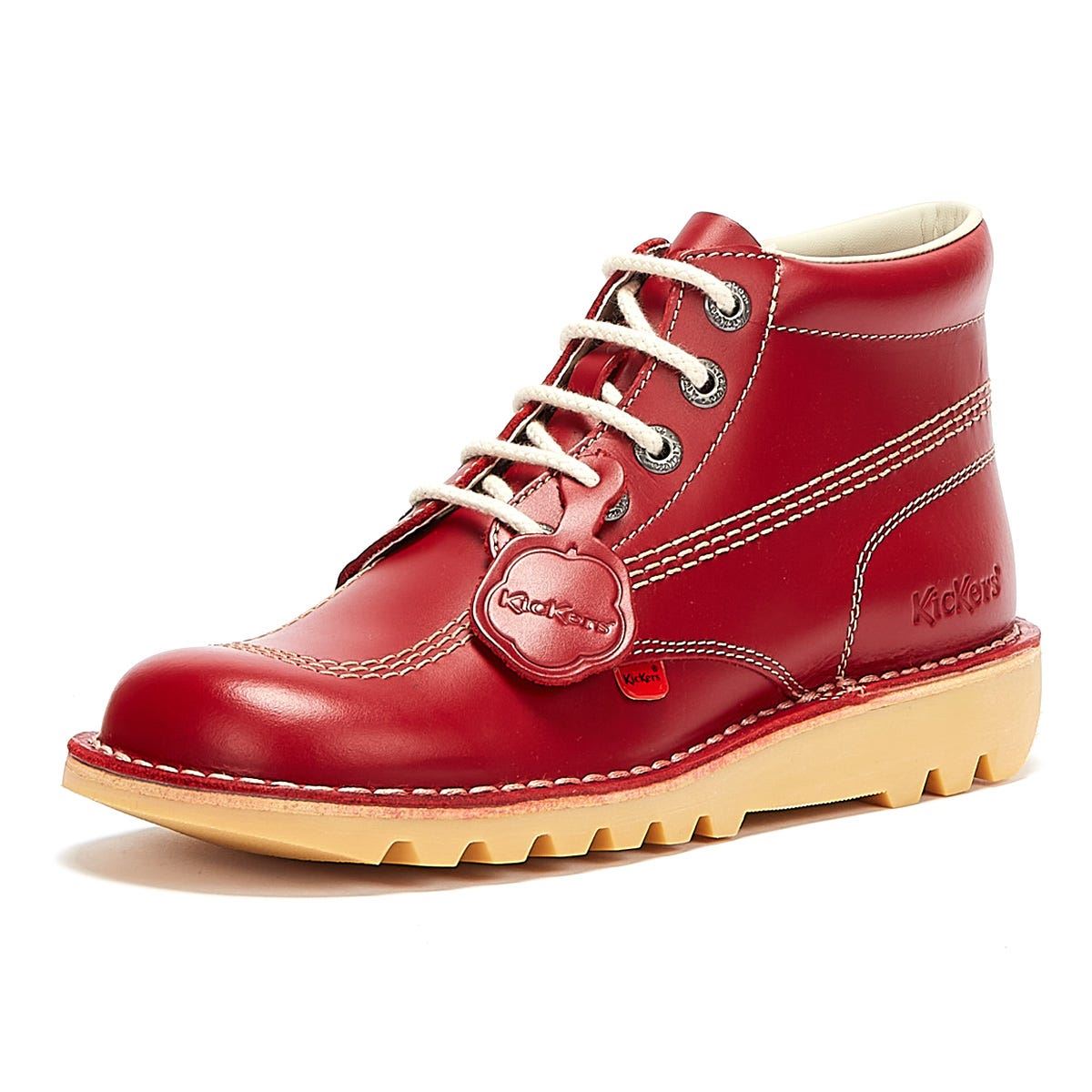 Kickers - 1-KF0000101RCO MENS KICK HI RED LEATHER