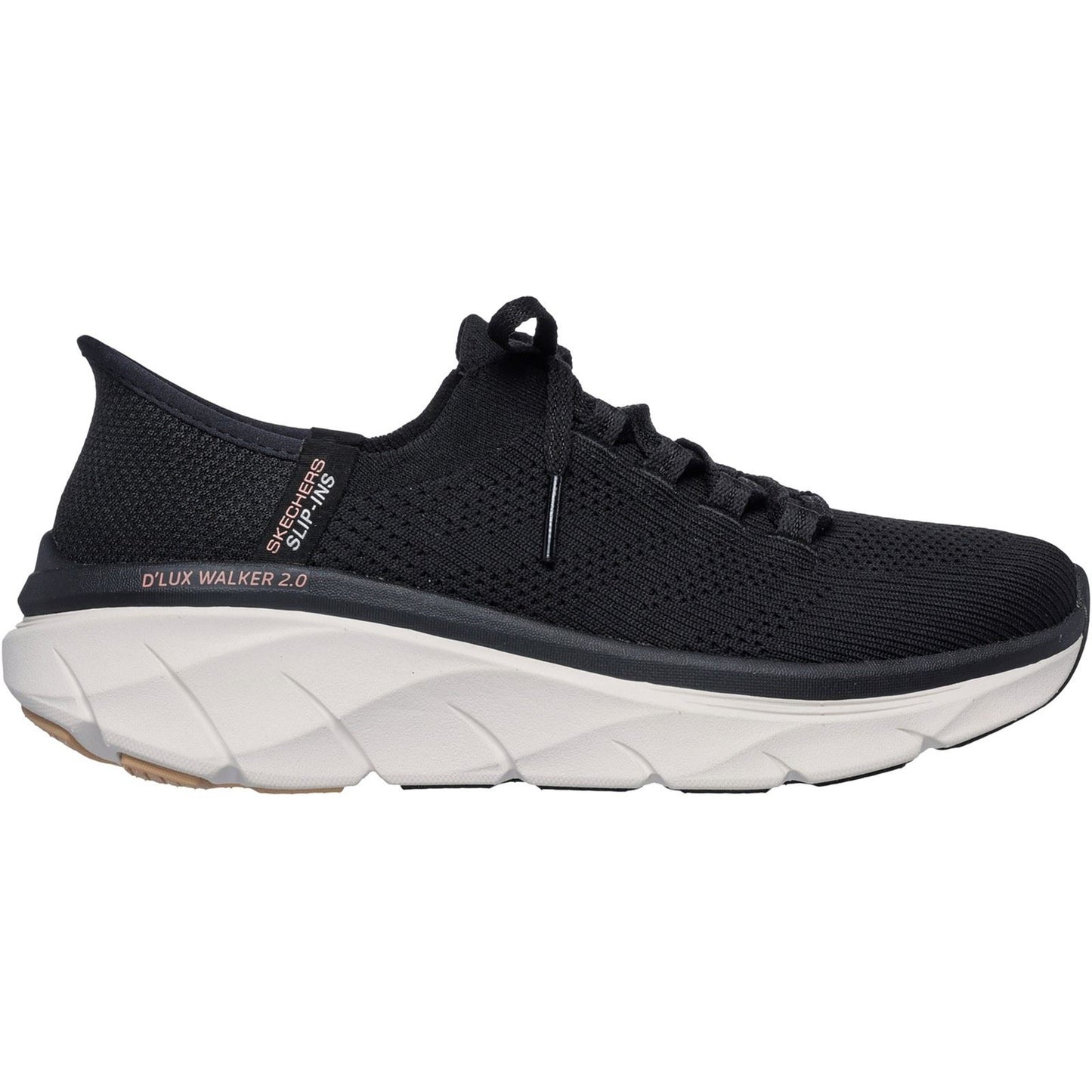 Skechers Women's D'Lux Walker 2.0 Thrill Movement Shoes in Black/Tan