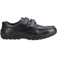 Hush Puppies Maddox Touch Fastening Leather Black Shoes