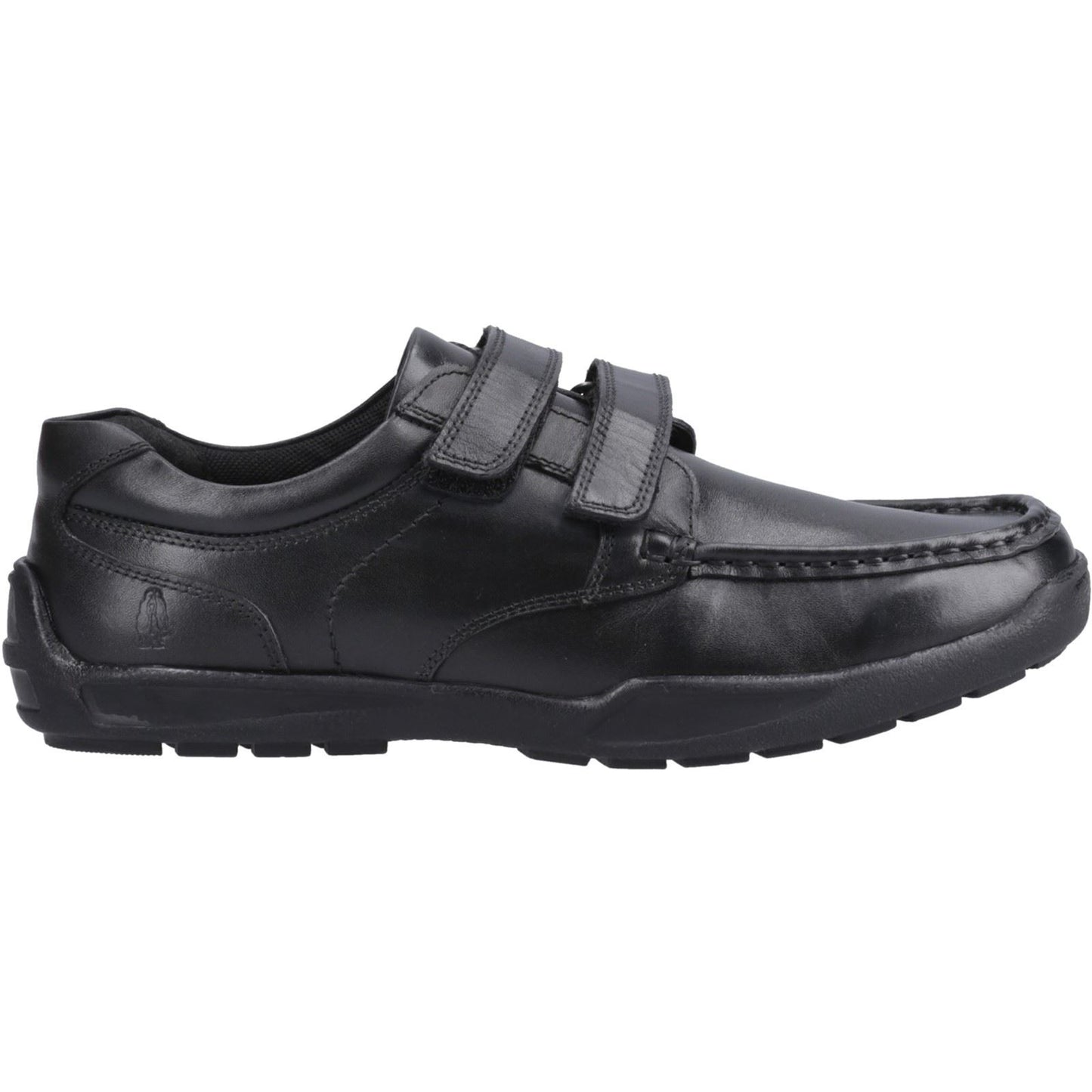 Hush Puppies Maddox Touch Fastening Leather Black Shoes