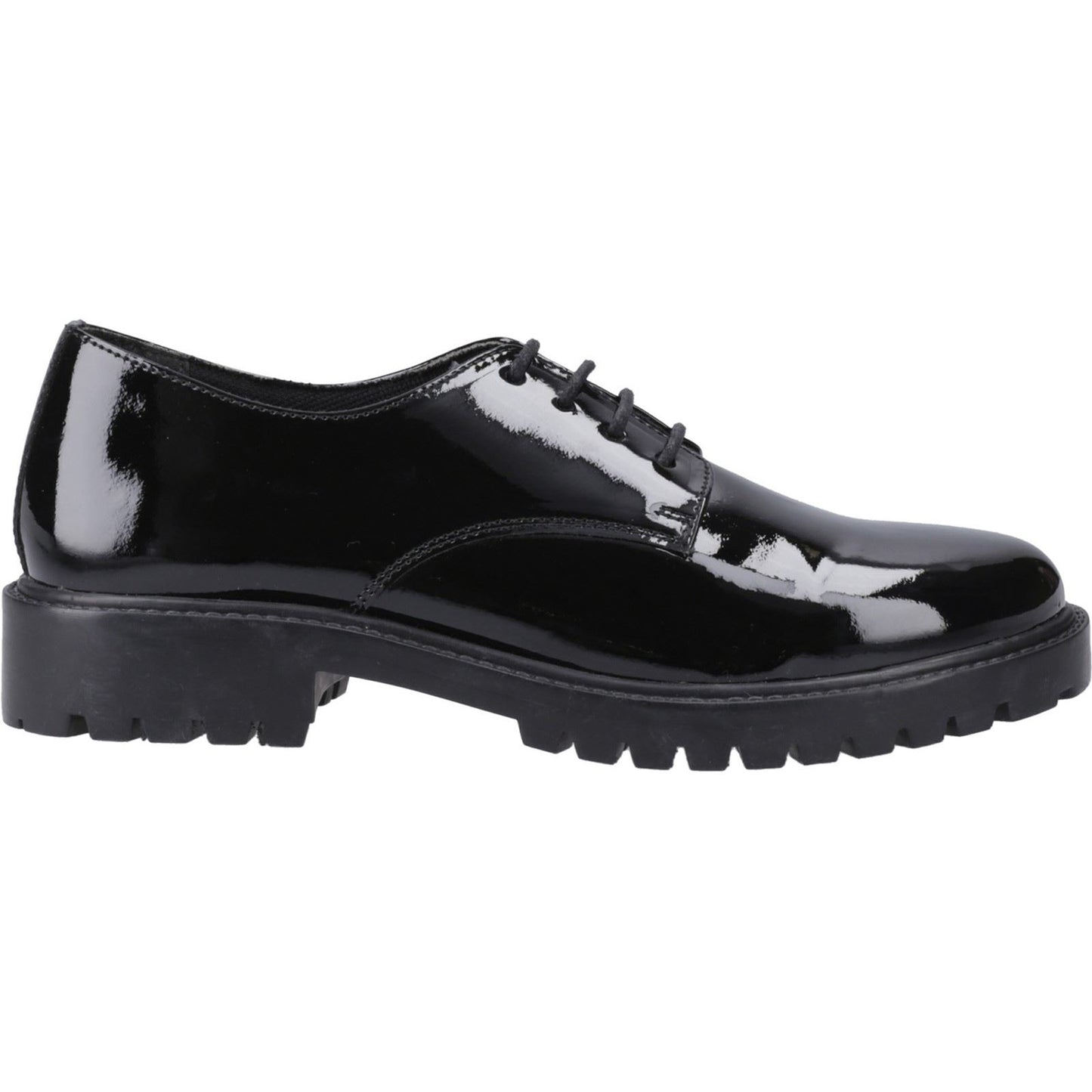 Hush Puppies Aubrey Leather Junior Black Derby Shoes